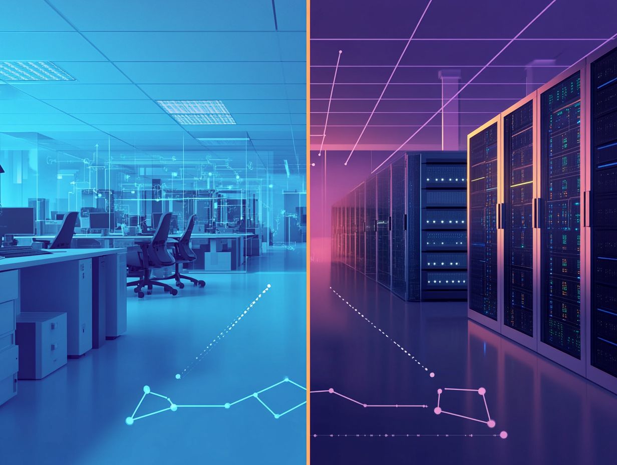 Infographic illustrating the advantages of a hybrid cloud model