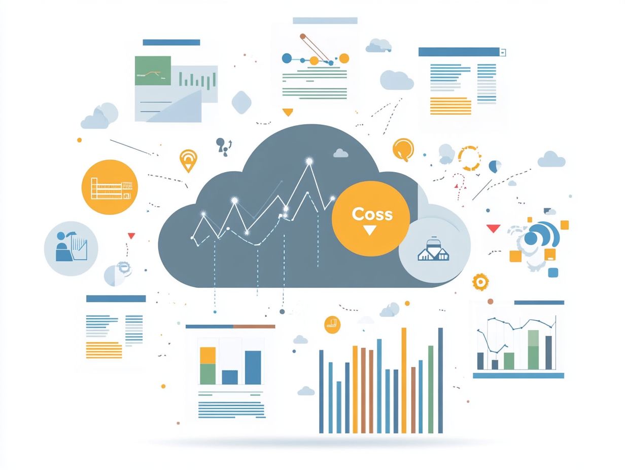 An infographic illustrating challenges and solutions in cloud cost allocation.