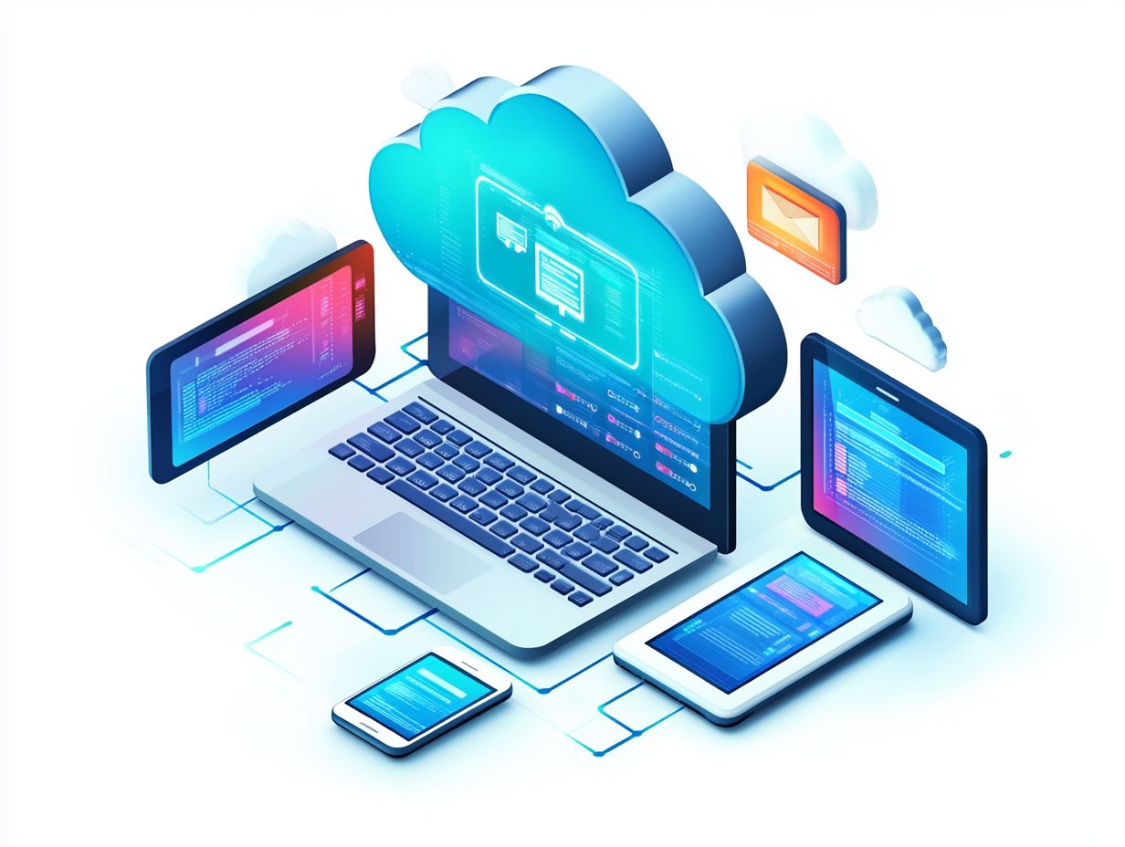 Diagram explaining how cloud storage functions