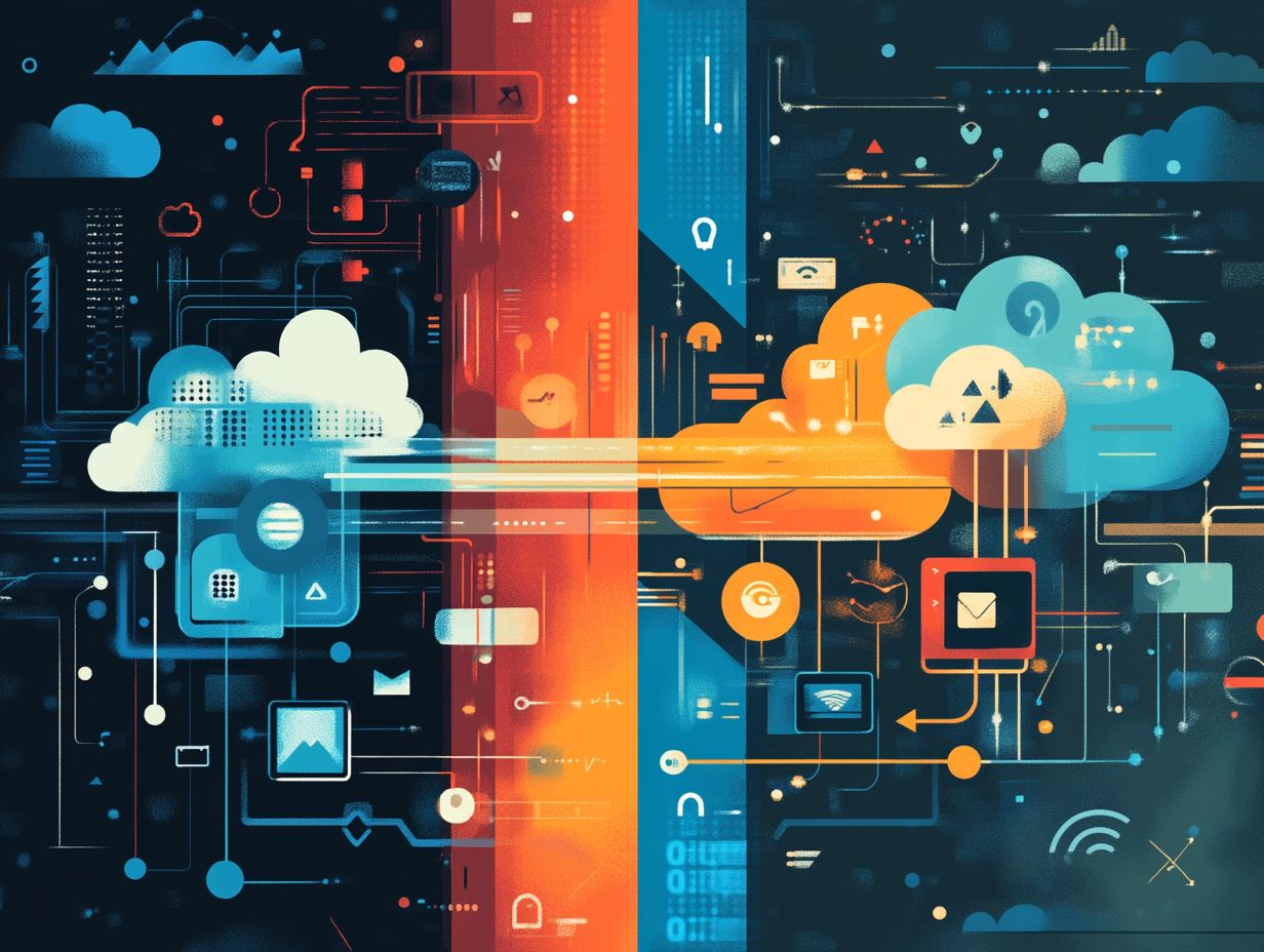 Illustration of Hybrid Cloud vs. Multi-Cloud