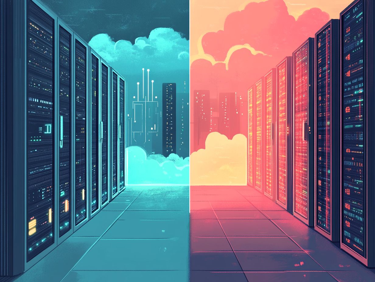 Comparison image showing security features and risks for Hybrid Cloud and Traditional IT