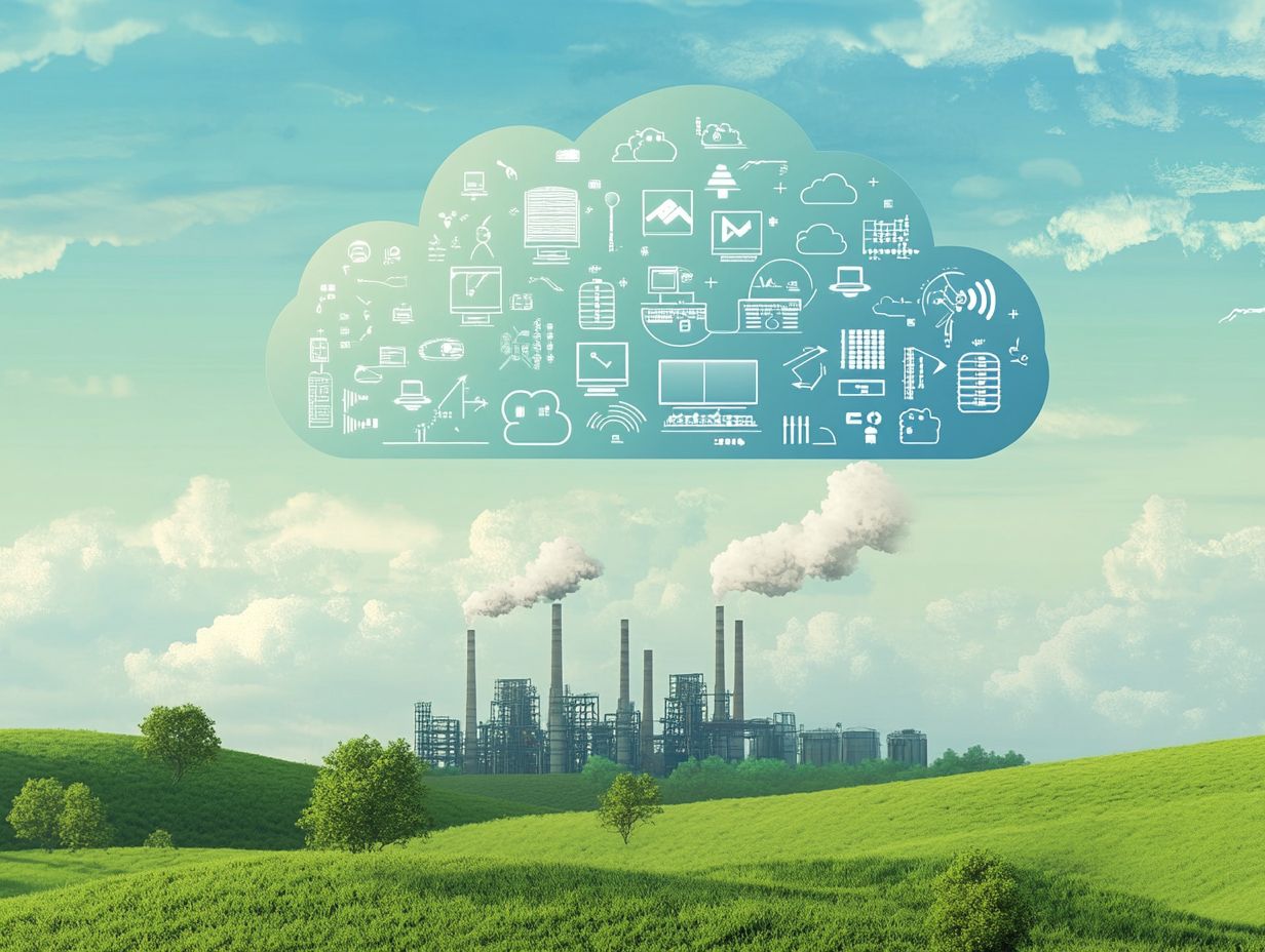 A visual representation of how cloud storage benefits the environment